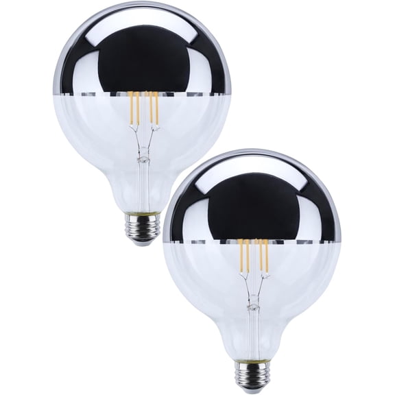 Satco LED G40 Globe Bulb 8W 100W Equivalent 2700K Warm White 90  CRI Silver Crown Medium Base 120V Dimmable – Part S12545 (6 Pack)