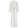 thumbnail image 4 of Roncen Womens Plus Size Kimono Robes Long Silk Bathrobe V Neck Ladies Loungewear Lightweight Soft Sleepwear, 4 of 5