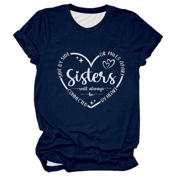 Wangmeiwg Women's Fashion Gradient Print Short Sleeve Round Neck T Shirt Top and Casual Navy XXXL