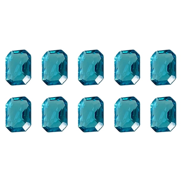 10 piezas de taladro de hielo azul a través de la luz de la luna, adorno para uñas, punta para el cabello, taladro inferior, súper flash, adorno para taladro de uñas, taladro en forma