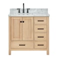thumbnail image 2 of Ariel Cambridge 37 Inch Single Rectangular Sink Bathroom Vanity With Italian Carrara Marble Countertop 1.5 Inch Edge In Oak, 2 of 10
