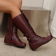 thumbnail image 2 of Fashionable Low-Heeled Western Boots, Casual Mid-Calf Booties, Belt Buckle & Side Zipper, Comfortable Fall Winter Footwear, 2 of 4