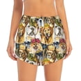 thumbnail image 3 of Uemuo Watercolor Dogs Pattern Women's Athletic Shorts High Waisted Running Shorts with Liner Pockets Gym Elastic Workout Shorts-XX-Large, 3 of 9