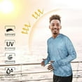 thumbnail image 5 of Men's UPF 50+ Fishing Shirts for Men Long Sleeve UV Sun Protection Tee Tops Light Grey 3X-Large, 5 of 7