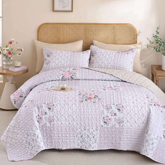 Beige 2 Pieces Twin-(66"x90") All Season Coverlet Bedspread Set