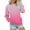Hot Pink, variant on Lindreshi Long Sleeve Shirts for Women Women's Gradient Color Round Neck Pocket Long Sleeve Loose Sweatshirt Top