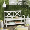 thumbnail image 3 of Safavieh Mayer Indoor/Outdoor 2 Seat Bench with Lower Tier, 3 of 10