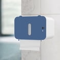 thumbnail image 3 of Soporte de papel higiénico, montaje en pared, salida automática de papel, portarrollos que ahorra espacio, estante de pared para cocina, oficina, mesa azul, 3 of 8
