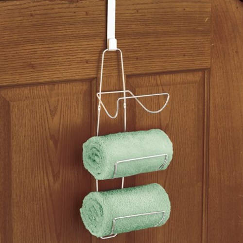 Over the Door Rolled Bathroom Towel Holder Rack
