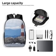 thumbnail image 4 of Xecao Lighthouse On The Waters print Travel Backpack, Large Computer Backpack for Men Women, College School Rucksack Book Bag, 4 of 5