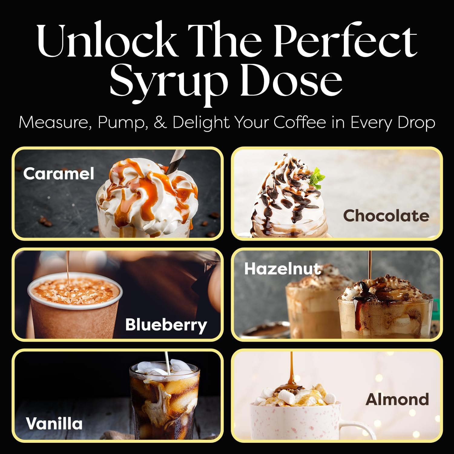 Fresh Finest Coffee Syrup Pump Dispenser for Most 25.4 Oz/750 ml Syrup Bottle Types
