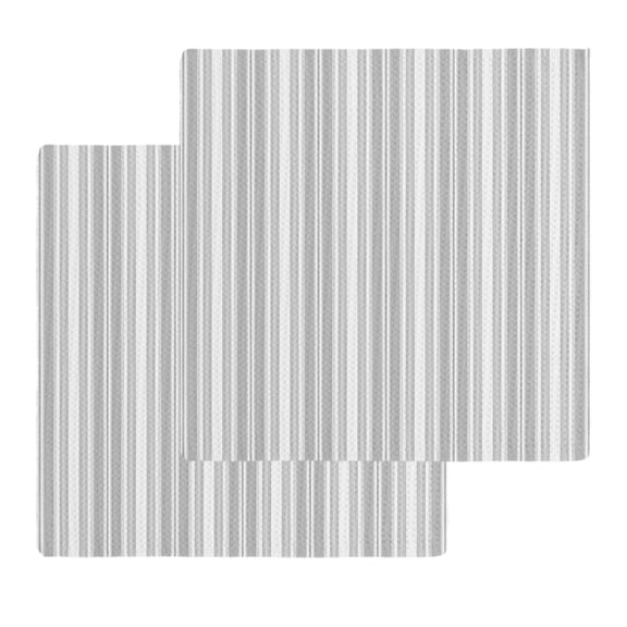 Gray Stripes Kitchen Dish Towels for Drying Dishes Set of 2, Vintage Minimalist Lines Texture Waffle Weave Microfiber Hand Tea Bathroom Towels Quick Dry & Absorbent Towel 12x12