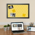 thumbnail image 3 of PinPix ArtToFrames 14x18 Custom Cork Bulletin Board Quatrefoil Yellow   Poster Board Has a Fabric Style Canvas Finish, Framed in Satin Black (PinPix-279), 3 of 6