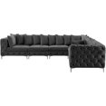 thumbnail image 4 of Meridian Furniture Tremblay Grey Velvet Modular Sectional, 4 of 16