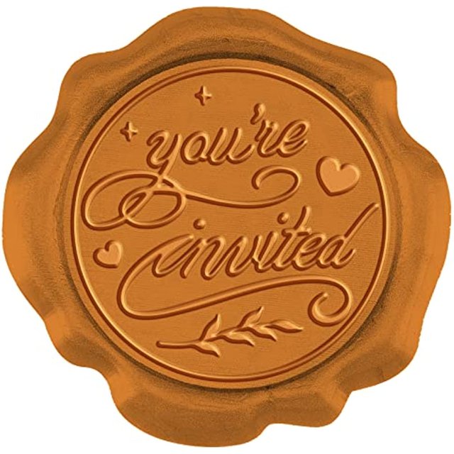 50 pegatinas de sello de cera con la frase "Estás invitado", autoadhesivas, para sobres de boda, para invitaciones de boda, manualidades, encerado, envoltura de regalo