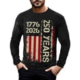 thumbnail image 3 of 250Th Anniversary Usa Shirt Anniversary Graphic T Shirt Commemorative Print Casual Long Sleeve Mens Graphic Tees Black XXXL, 3 of 5
