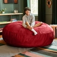 thumbnail image 5 of Jaxx 6-Foot Giant Bean Bag Chair, Convertible 2-in-1 Chair & Bed for Adults, Microsuede Cinnabar, 5 of 7