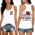 thumbnail image 3 of Sewkxo 4th of July Independence Day Tanks Tops Women 250 Anniversary USA Patriotic Crew Neck American Flag Print Tank Top,White S, 3 of 5