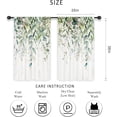 thumbnail image 2 of Sage Green Eucalyptus Leaves Kitchen Curtains Short Small Rustic Spring Flower Floral Wooden Botanical Plant Rod Pocket Farmhouse Bedroom Living Room Treatment Fabric 2 Panels 24x26 Inch, 2 of 5