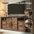 thumbnail image 6 of T4TREAM Farmhouse TV Stand for TVs up to 75" - Wood Entertainment Center with 4 Drawers & Barn Door & Adjustable Shelves, Brown, 6 of 8