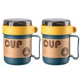 thumbnail image 1 of 2 Pcs Breakfast Cup Household Milk Cup Portable Soup Cup with Spoon(500ml), 1 of 8