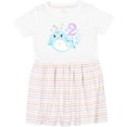 thumbnail image 3 of Inktastic Happy 2nd Birthday with Cute Narwhal Stars and Bubbles Girls Toddler Dress, 3 of 5