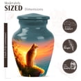 thumbnail image 2 of JAGASY Cat Urn for Ashes for Mother, Teal Blue Small Urns for Human Ashes Keepsake, Ocean Sunset Grassy Cliff & Yellow Blue Sky Decorative Urns for Couple, Memorial Mini Urn for Father, (3 Inch), 2 of 3