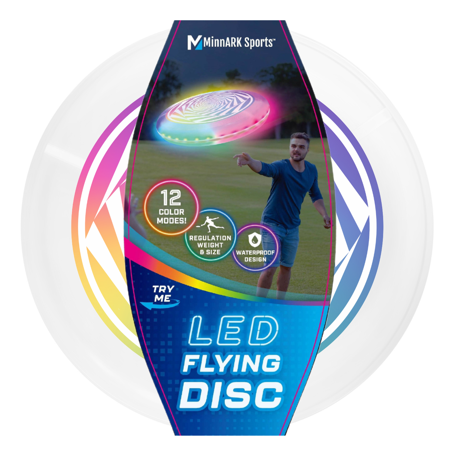 MinnARK LED Flying Disc with 12 Light Modes photo 2