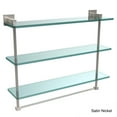 thumbnail image 3 of Montero Collection 22 Inch Triple Tiered Glass Shelf with integrated towel bar, 3 of 5