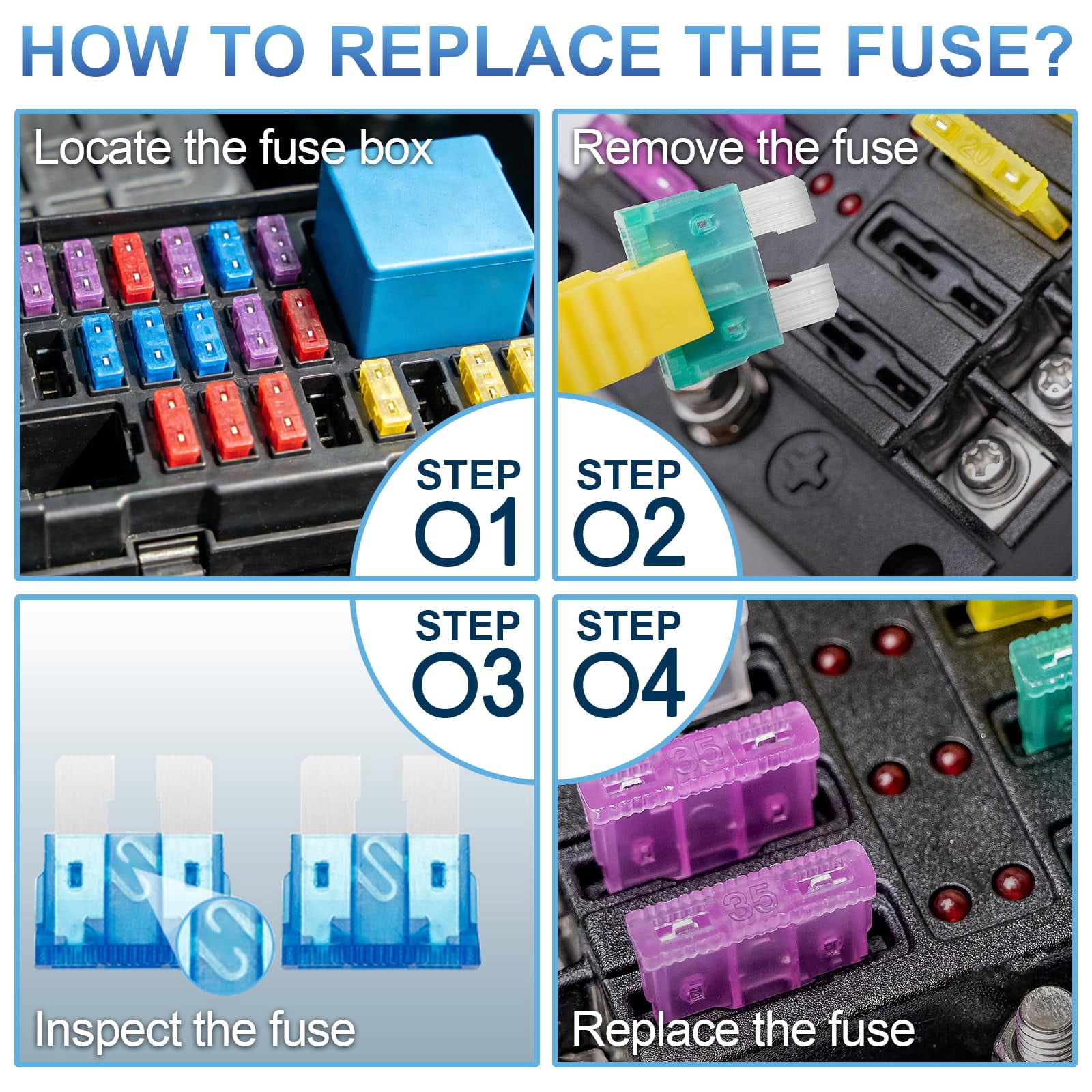 1200PCS Car Fuses Assortment Kit, Mini Blade Fuses Automotive for Car RV Truck Marine Motorcycle Auto Accessories