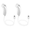 2pcs Nunchuck Controller Remote for Nintendo Wii Console Video Game White