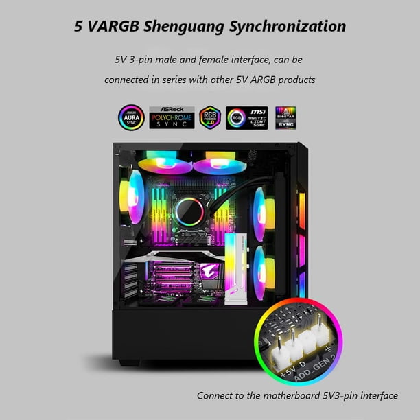 COOLMOON CM-GH2 Soporte de tarjeta gráfica Vertical 5V ARGB GPU Soporte (Blanco)