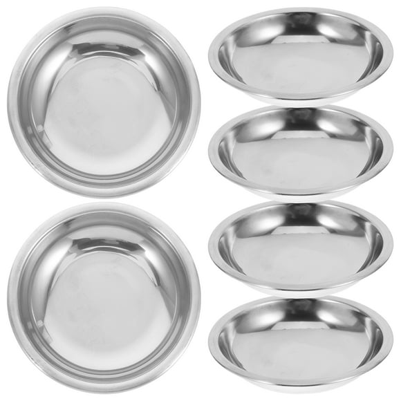 Platos para salsa de acero inoxidable, Mini platillos, cuenco redondo, platos para condimentos, plato para aperitivos, 6 uds.