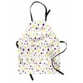 thumbnail image 1 of Tulip Apron Limitless Tiny Little Tulip Motifs over Plain Backdrop Seasonal Romantic Concept, Unisex Kitchen Bib Apron with Adjustable Neck for Cooking Baking Gardening, Purple Yellow, by Ambesonne, 1 of 3