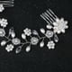 thumbnail image 4 of Peinetas para el cabello de la novia Clips dobles Cristal de perlas Exquisita joyería para el cabello Peine insertado Tocado Accesorios para el vestido de novia (Plata), 4 of 4