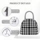 thumbnail image 4 of Balery White And Black Plaid Bolsa de Almuerzo para Mujeres, Caja de Almuerzo, Bolsa de Almuerzo Pequeña Impermeable, Tote de Almuerzo Reutilizable con Gran Capacidad, 4 of 6