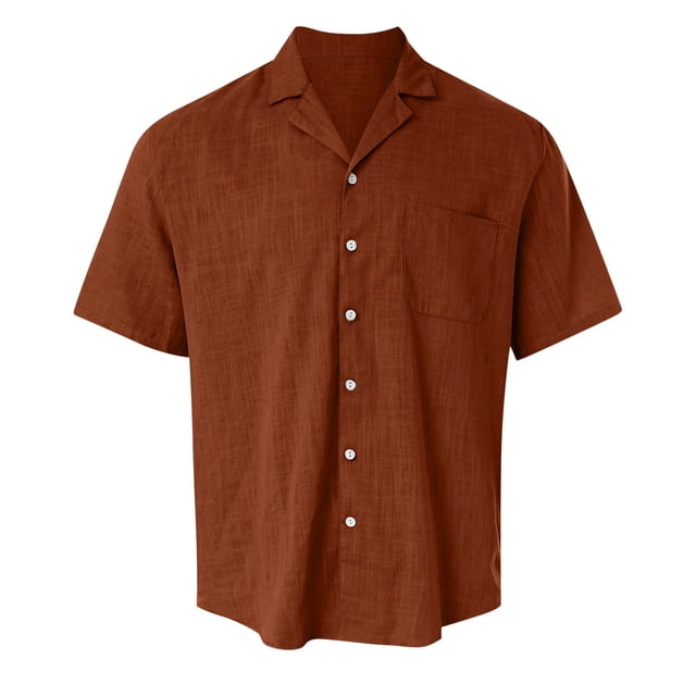 WEAIXIMIUNG Chemise en Lin pour Hommes Pâques 2025 Chemise à Manches Courtes Décontractée Sport Plage