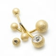 thumbnail image 5 of Belly Button Ring and Tongue Ring Barbell Package of 3 Sand Finish CZ Jewelry, 5 of 17