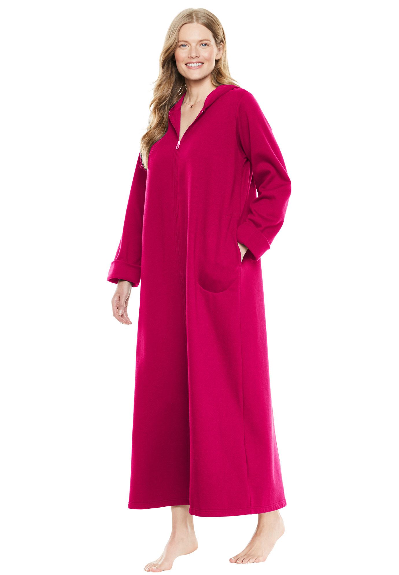 Plus Size Petite Hooded Fleece Robe By Dreams & Co.