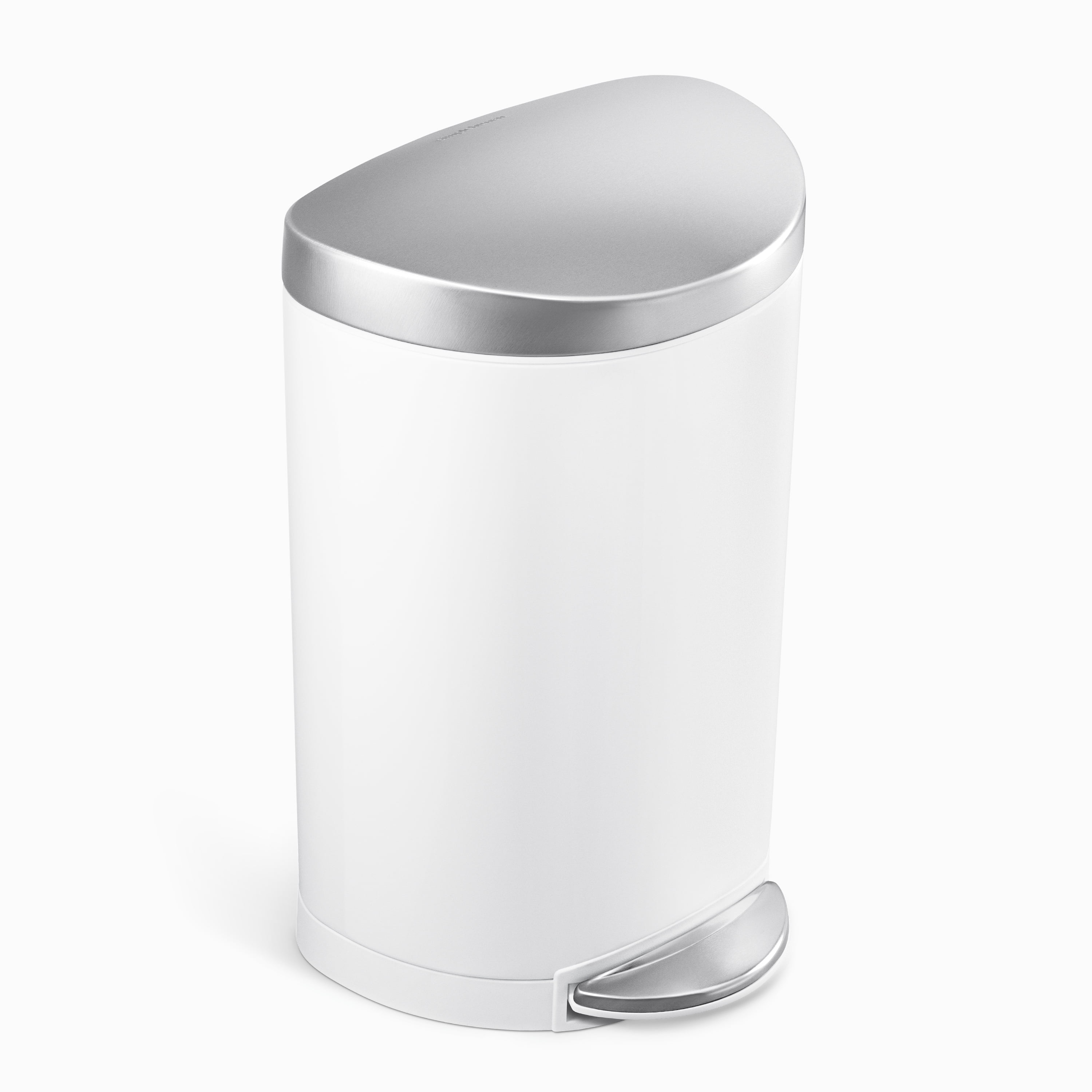 simplehuman 10 Liter / 2.3 Gallon Small Semi-Round Bathroom Step Trash