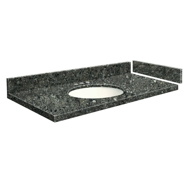 Transolid VT25x22-1OU-4K-A-W-8 25 in. D Quartz Vanity Top with 8 in. Widespread and Oval Undermount Sink, Tempest
