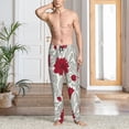 thumbnail image 5 of Vsdgher Leaves And Anemone Print Mens Pajama Pants Sleep & Lounge Pants, PJ Bottoms With elastic waistb and Pockets, 5 of 5