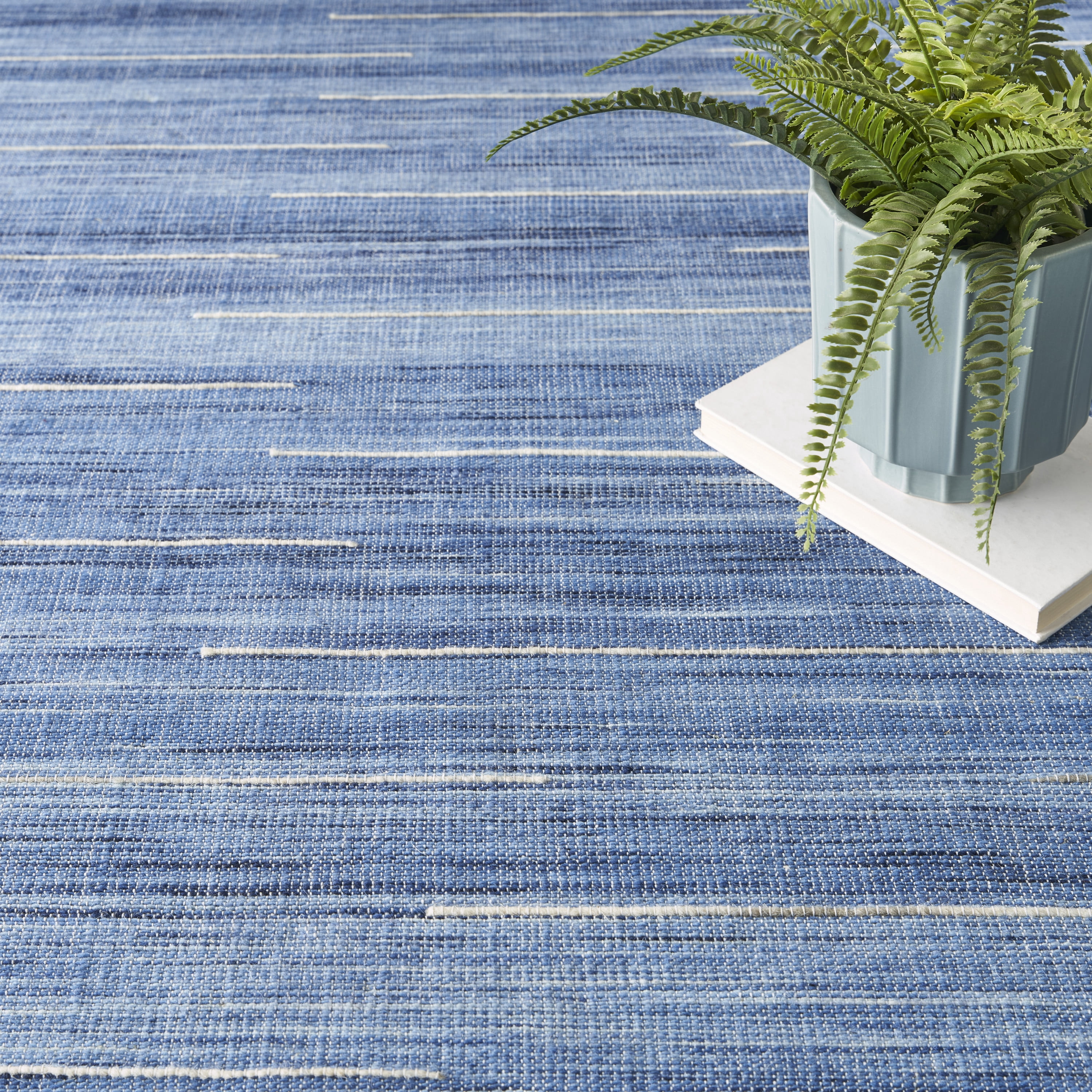 Nourison Interweave Abstract Denim 10' x 14' Area Rug, (10x14)