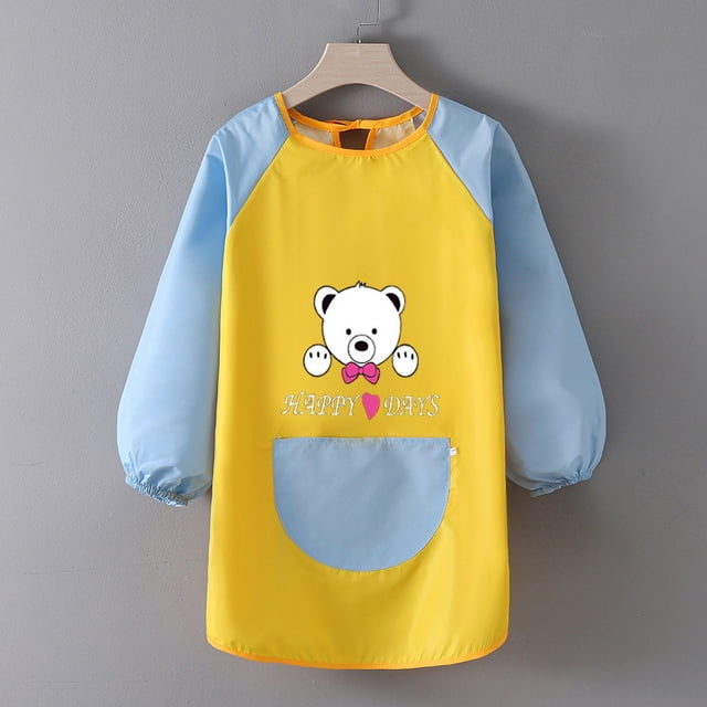 Mascarilla impermeable de invierno para niños, delantal con estampado de pintura artística para estudio, para comer en la escuela, para guarderías y antipolvo