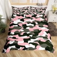 thumbnail image 2 of Erosebridal Housse de Couette Camouflage Noir Rose Double, Housse de Couette Camouflage Rétro Armée Double, Déco Militaire, Réversible (Sans Couette), 2 of 7