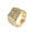 Gold color, variant on Hip Hop Bling Iced Out 14K Yellow Gold Cross Pattern Geometric Square Rings for Men Rapper Jewelry