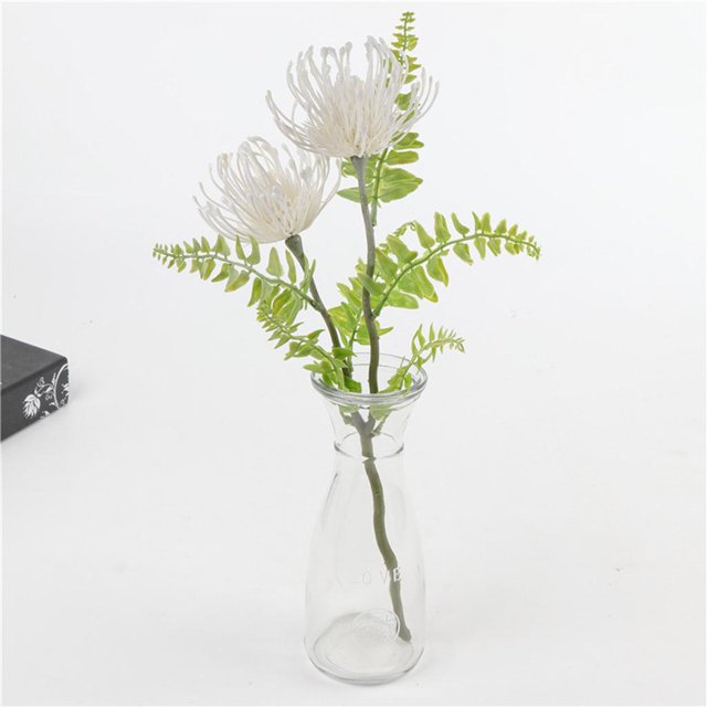 1 Unids De Plástico Flor De Crisantemo Girasoles Artificiales 2-Cabeza Para El Budismo Día De Obon Festival Funeral Blanco Macarena Flor de crisantemo falso