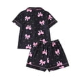 thumbnail image 5 of SJLDQY Big Girls Button Down Pajama Sets Short Sleeve Shirts Shorts 2 Piece Pjs Sets Summer Sleepwear Cute Loungewear Sets for Girls, 5 of 8