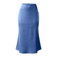 thumbnail image 4 of MIXUE Skirts For Women Summer Solid Color High Waist A Line Elegant Casual Midi Skirt Outwear,Blue,S, 4 of 5