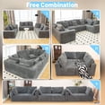 thumbnail image 4 of 135.5" Modular Sectional Sofa, Gray U-Shaped Sofa 6-Seater Bonouch with Reversible Chaise, Corduroy Fabric Couch for Living Room & Bedroomeless Cloud C, 4 of 8